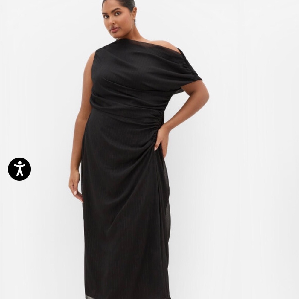 NWT City Chic Maxi Vivid Dress - One-Shoulder Ruched